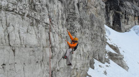 winter climbing in Dolomites